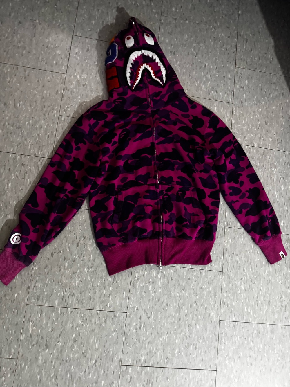BAPE youth /adult ' Shark Hoodie Jacket in Purple Camo
